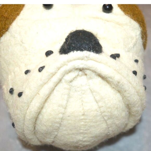 Fiona Walker England Bulldog Dog Nursery Felt Animal Head Decor - Picture 11 of 13